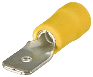 Cosses plates mâles isolées jaune 6,3x0,8mm / 4-6mm²- lot de 100pcs