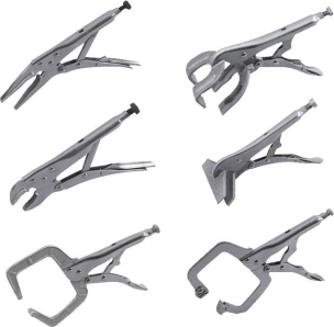 Pince étau à souder pour carrosserie - mallette de 6 pcs