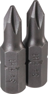 Embout hexagonal 1/4"x25mm avec empreinte Phillips® PH1 - lot de 2 pcs Embout hexagonal 1/4"x25mm avec empreinte Phillips® PH1 - lot de 2 pcs