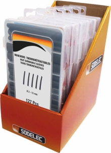 Gaine thermorétractable 2:1 noire - Présentoir de 6 coffrets de 127 pcs