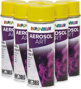 Peinture RAL 1021 jaune colza - lot de 6 aérosols de 400ml Peinture RAL 1021 jaune colza - lot de 6 aérosols de 400ml