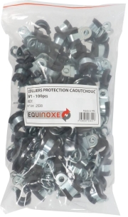 Collier acier zingué 12mm avec protection caoutchouc 16mm - lot de 100 pcs