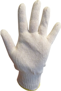 Gants tricotés polycoton blanc Taille unique - lot de 6 paires