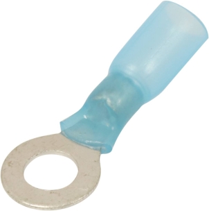 Cosse à oeil isolée thermorétractable bleue M6 - lot de 10 pcs