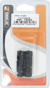 Support de fusible steatite avec fusible 8A - blister de 2 pcs