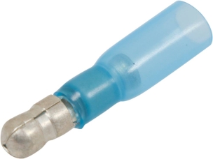 Cosse ronde mâle isolée thermorétractable bleue M5 - sachet de 50 pcs