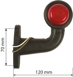 Feu de gabarit rouge/blanc déporté coudé 120mm