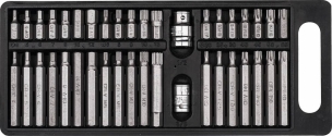 Embout hexagonal 10mm XZN/hexagonal/Torx® avec 2 douilles 1/2" et 3/8" porte embout - coffret PVC de 40 pcs