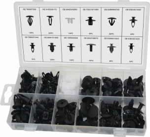 Clips de fixation en PVC - Nissan - présentoir de 6 coffrets de 139 pcs