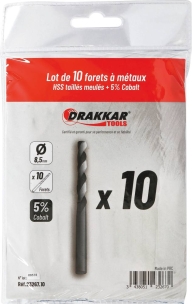 Foret à métaux HSS 5% cobalt 8,5mm - lot de 10 pcs