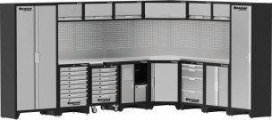 Mobilier d'atelier 8 éléments angle inox