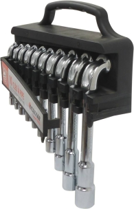 Clés à pipe débouchées 6 pans/6 pans de 8 à 21mm - présentoir de 10 pcs Clés à pipe débouchées 6 pans/6 pans de 8 à 21mm - présentoir de 10 pcs