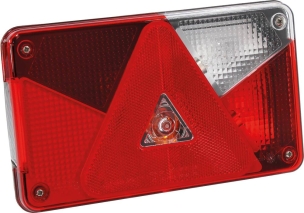 Feu arrière rectangle 12V droit 5 fonctions pour connecteur 5 plots 238x140mm