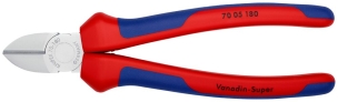 Pince coupante de côté multiusage tête étroite 180mm - Bi-matière - Chromée