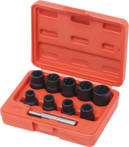 Douilles twist 1/2" de 10 à 19mm pour écrous rouillés, abimés - coffret de 10 pcs