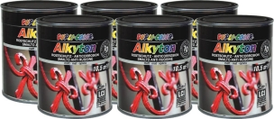 Peinture antirouille RAL 9005 noir mat - lot de 6 pots de 750ml
