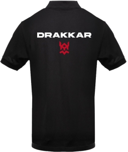 Polo noir taille XXXL homme - Drakkar logo rouge