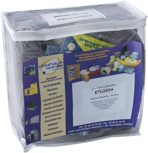 Absorbant 20L tous liquides - kit d'intervention 39 pcs Absorbant 20L tous liquides - kit d'intervention 39 pcs