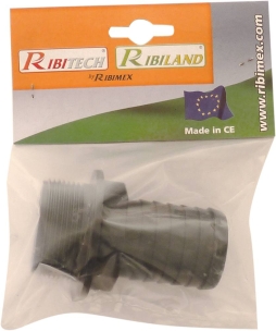 Raccord cannelé PVC mâle 1"1/2 pour tuyau de 40mm