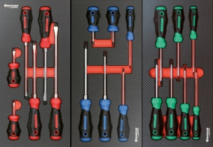 Servante d'atelier 7 tiroirs composée de 176 outils - modules mousses