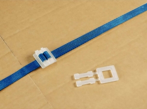 Feuillard bleu 12mm 750m avec 250 boucles plastiques - kit de cerclage