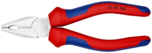 Pince universelle 160mm avec tranchant - Bi-matière - Chromée