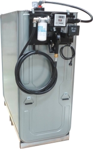 Cuve de stockage gasoil galvanisée 1500L double paroi avec station à gasoil 230V 56 l/min et pistolet automatique/compteur/filtre