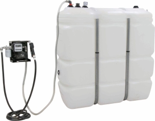 Cuve de stockage gasoil PEHD DP 1500L et station avec filtre 50 l/min - usage intérieur