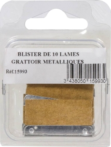 Lame rectangle 19x40mm pour grattoir - blister de 10 pcs