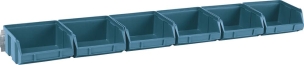 Boîtes à bec bleu - kit 6 boîtes avec support acier 600x95x50mm