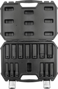 Douilles à chocs 1/2" longues de 10 à 24mm - coffret de 13 pcs