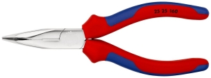 Pince à bec demi-rond 160mm coudé avec tranchant chromée