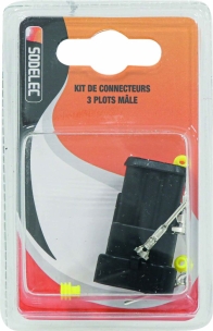 Connecteur étanche mâle complet 3 voies - blister