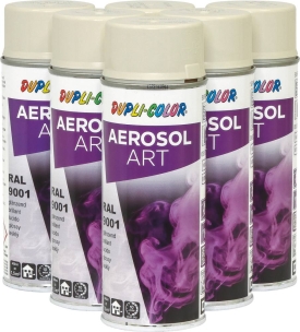 Peinture RAL 9001 blanc crème - lot de 6 aérosols de 400ml