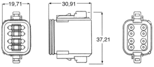 Connecteur étanche série DT mâle 8 voies en kit