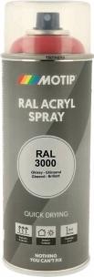 Peinture acrylique RAL 3000 rouge feu - lot de 6 aérosols de 400ml