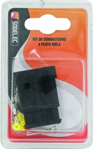 Connecteur étanche mâle complet 4 voies - blister