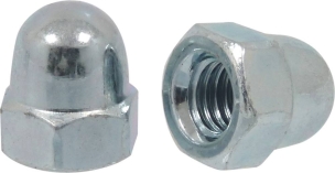 Ecrou borgne zingué blanc M6 DIN 1587 - boîte de 500 pcs