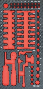 Module mousse vide - finition carbone pour douilles 1/4"