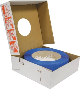 Feuillard bleu 12mm 750m avec 250 boucles plastiques - kit de cerclage