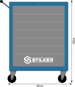 Servante d'atelier 7 tiroirs bleu/gris 680x460x1005mm