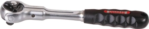 Cliquet 1/4" 72 dents réversible tête boule 360° avec bouton poussoir - carte