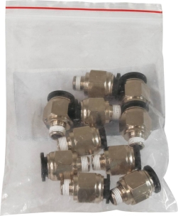 Raccord instantané métallique droit mâle conique 1/8" pour tuyau rilsan 10mm - lot de 10 pcs