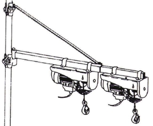 Potence pivotante télescopique pour palan 250/600kg