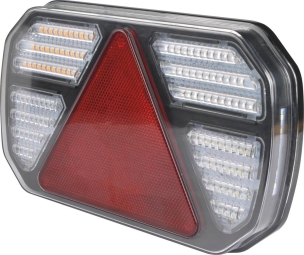 Feu arrière rectangle gauche LED 12V 7 fonctions 245x150mm