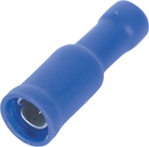 Cosse ronde femelle isolée bleue M4 - blister de 10 pcs