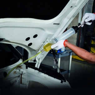 Seringue à huile plastique translucide 500ml avec tuyaux