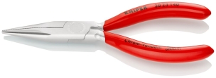 Pince à bec longue demi-rond 140mm gainage PVC chromée