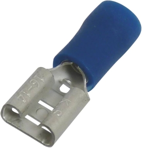 Cosse plate femelle isolée bleue 6,3X0,8mm - lot de 100 pcs