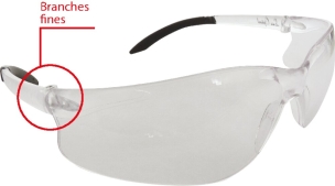 Lunettes de protection incolores avec branches fines